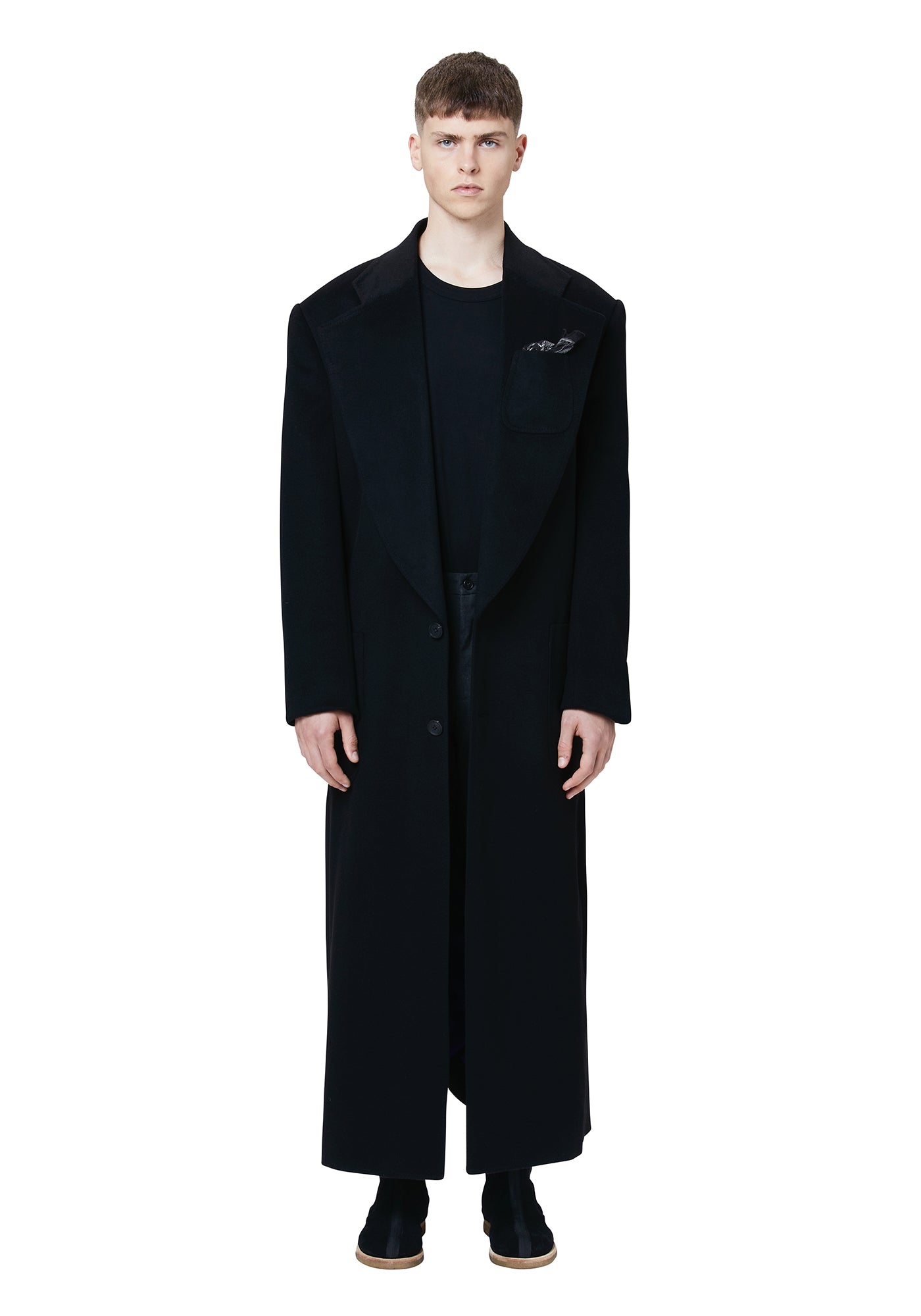 Pearl Cashmere Notch Lapel Overcoat