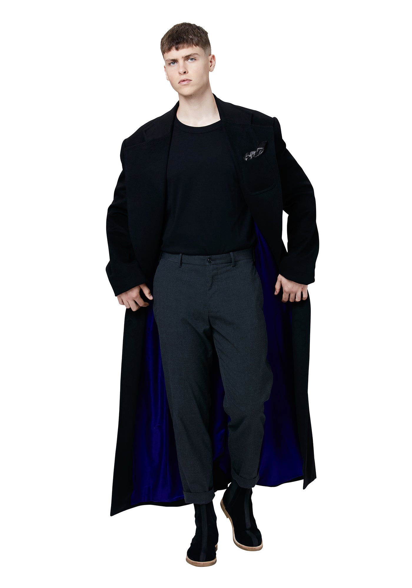 Pearl Cashmere Notch Lapel Overcoat