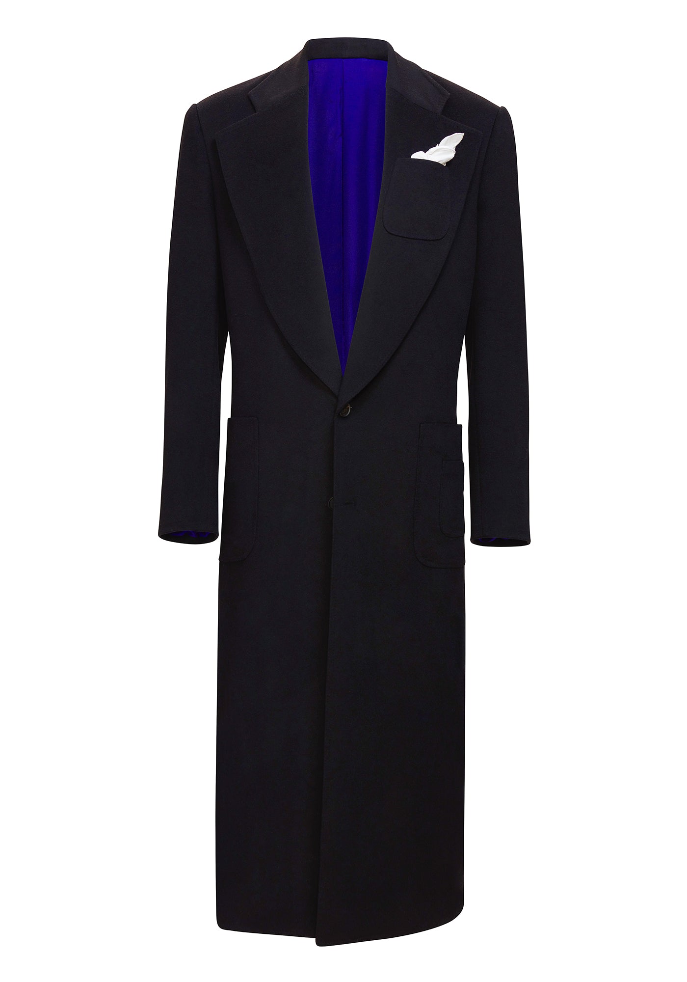 Pearl Cashmere Notch Lapel Overcoat