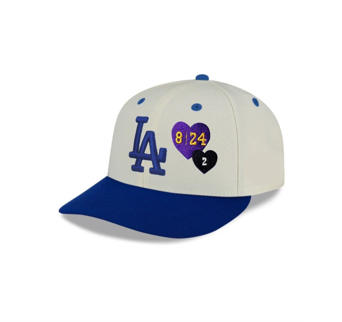 White LA Heart Snapback Hat